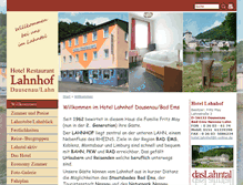 Tablet Screenshot of hotel-lahnhof.de